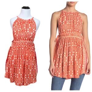 NWT Free People Midsummer's Day Tunic Tank Top - Cayenne Combo - Small